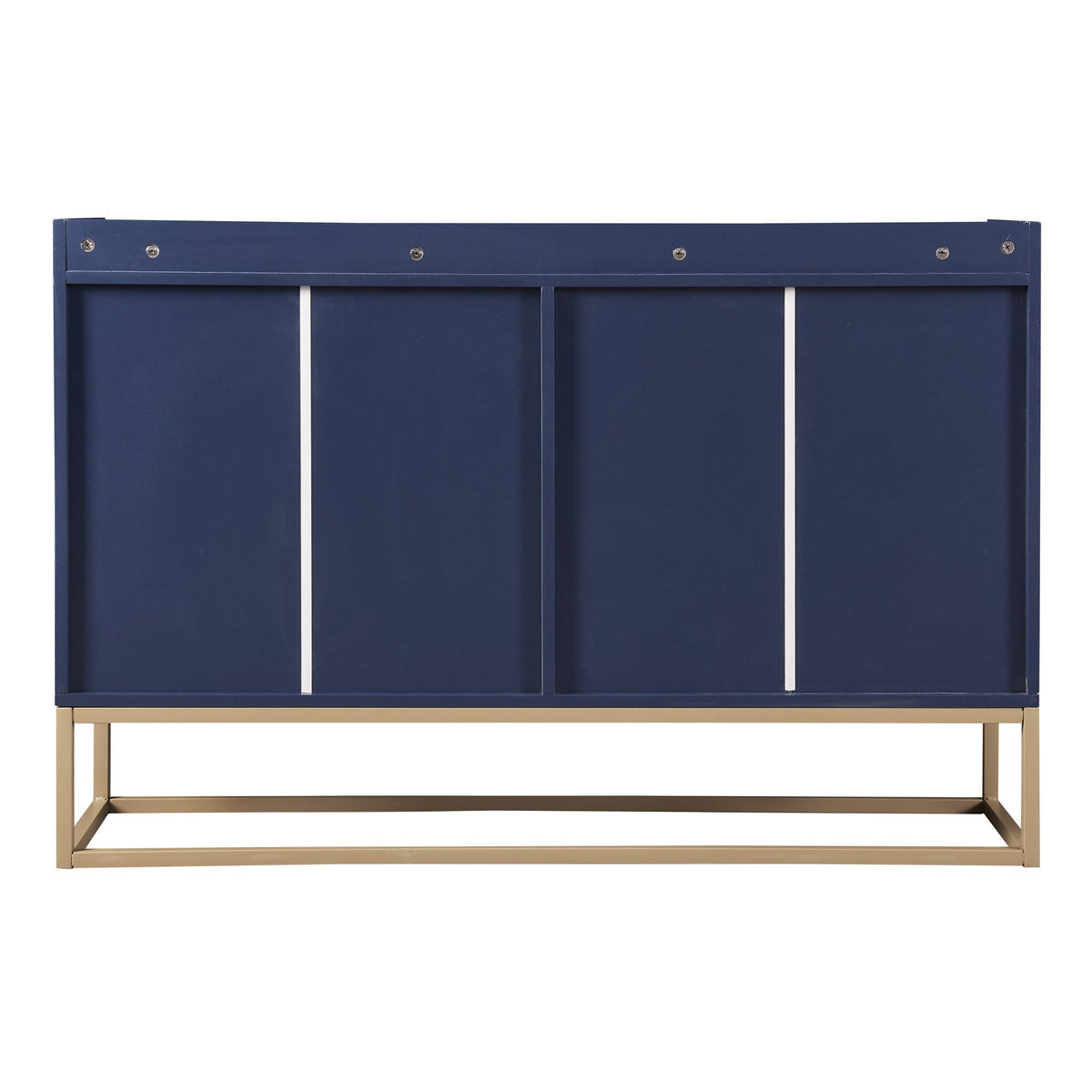 JIMSMAISON This sideboard buffet cabinet features a navy cabinet body with gold metal legs, compact look is very suitable for small space
