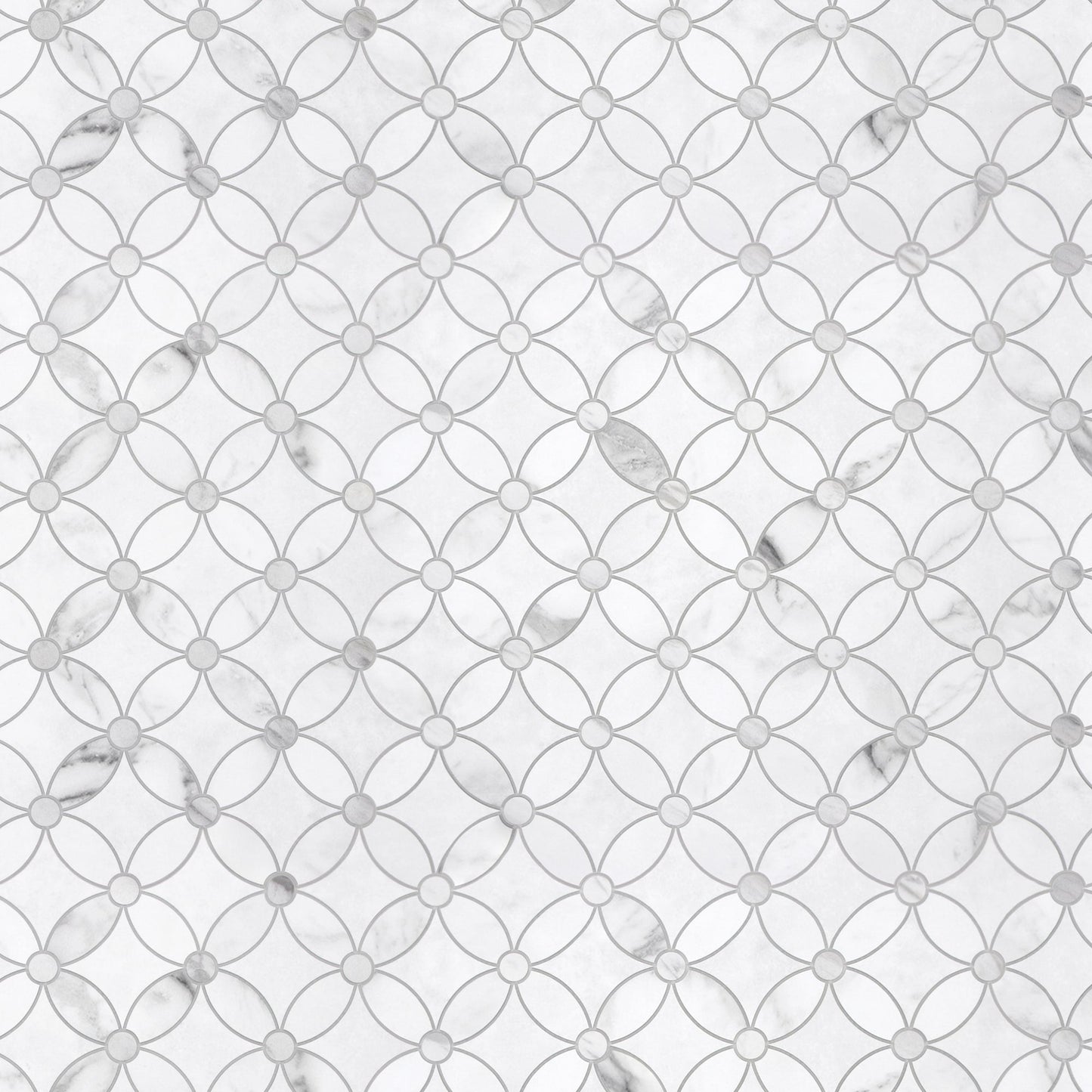 SUNWINGS Coin Waterjet Carrara White 11-in x 11-in Matte Composite Marble look Octagon Peel and stick Mosaic Wall Tile product image