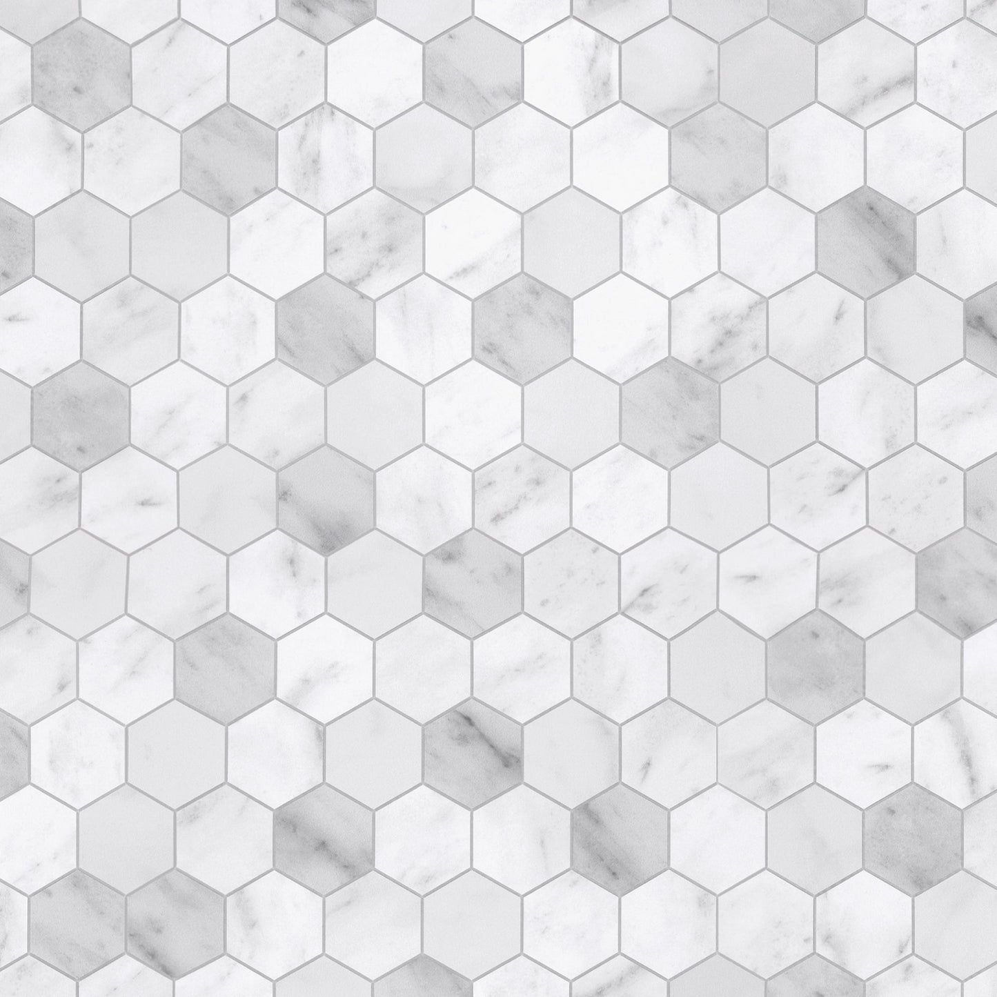SUNWINGS Honeycomb Carrara White 11-in x 11-in Matte Composite Cement look Hexagon Peel and stick Mosaic Wall Tile product image