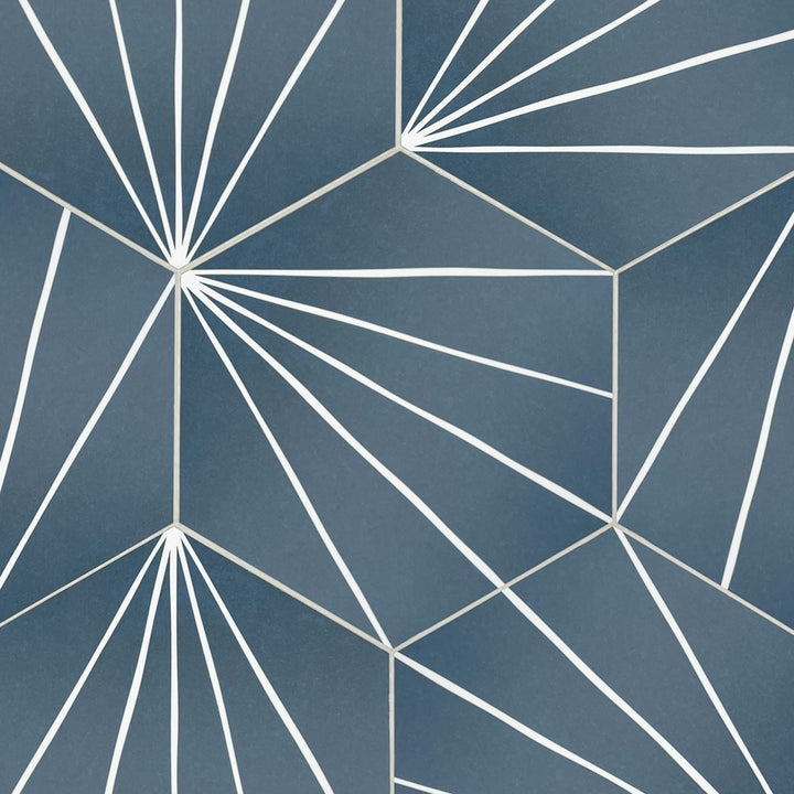 SUNWINGS Art Deco Blue 6-in x 7-in Matte Composite Hexagon Peel and stick Mosaic Wall Tile product image