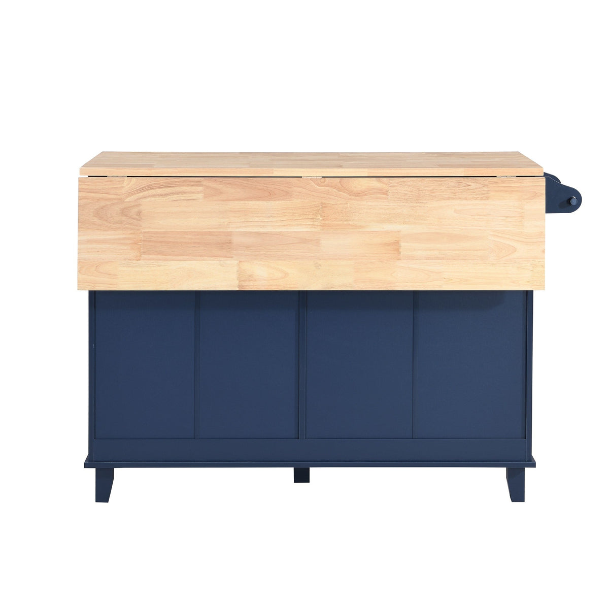 BABOOM Blue Wood Base with Wood Top Kitchen Island (29.5-in x 50.3-in x 36.6-in)