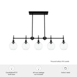 Hunter Xidane 5-Light Matte Black Mid-century Chandelier