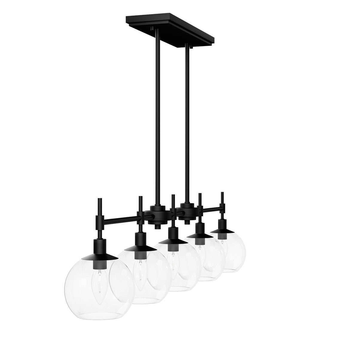 Hunter Xidane 5-Light Matte Black Mid-century Chandelier