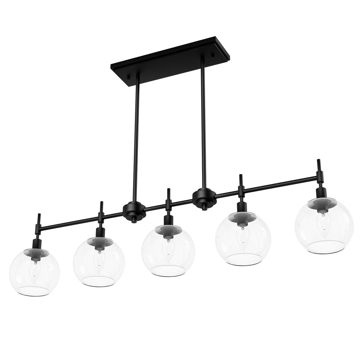 Hunter Xidane 5-Light Matte Black Mid-century Chandelier