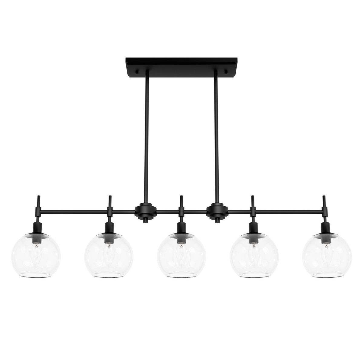 Hunter Xidane 5-Light Matte Black Mid-century Chandelier