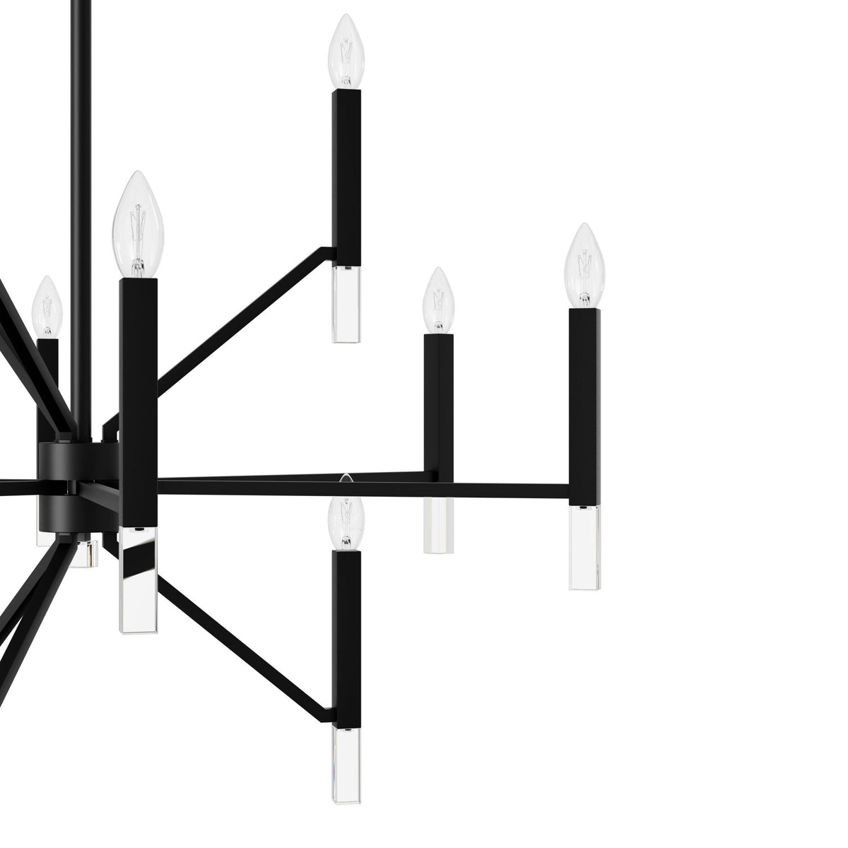 Hunter Sunjai 12-Light Matte Black Traditional Crystal Chandelier