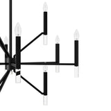 Hunter Sunjai 12-Light Matte Black Traditional Crystal Chandelier