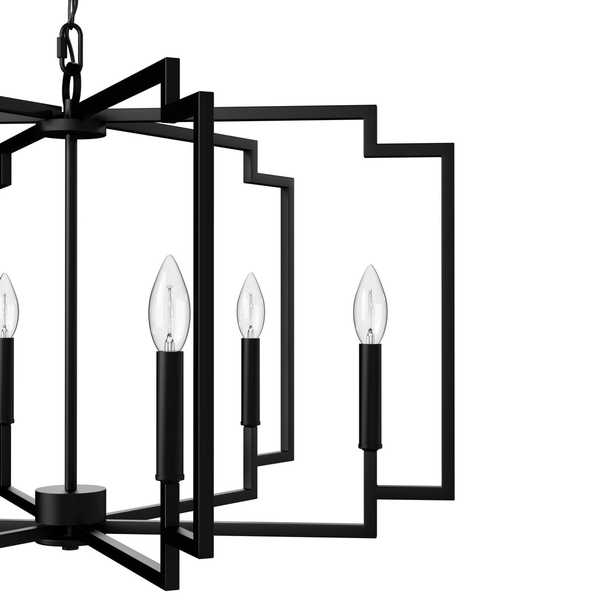 Hunter Zoanne 6-Light Matte Black Modern/Contemporary Cage Chandelier