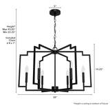 Hunter Zoanne 6-Light Matte Black Modern/Contemporary Cage Chandelier
