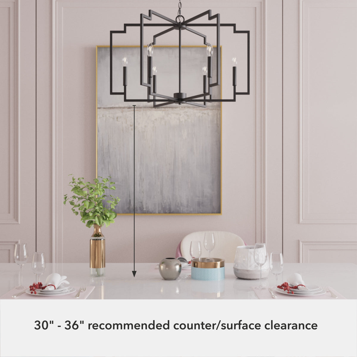 Hunter Zoanne 6-Light Matte Black Modern/Contemporary Cage Chandelier