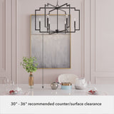 Hunter Zoanne 6-Light Matte Black Modern/Contemporary Cage Chandelier