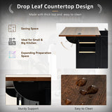 Runesay Black Mdf Base with Mdf Wood Top Rolling Kitchen Island (28.75-in x 54.5-in x 36.5-in)