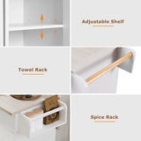 Runesay White Mdf Base with Mdf Wood Top Rolling Kitchen Island (20.55-in x 51.06-in x 35.04-in)