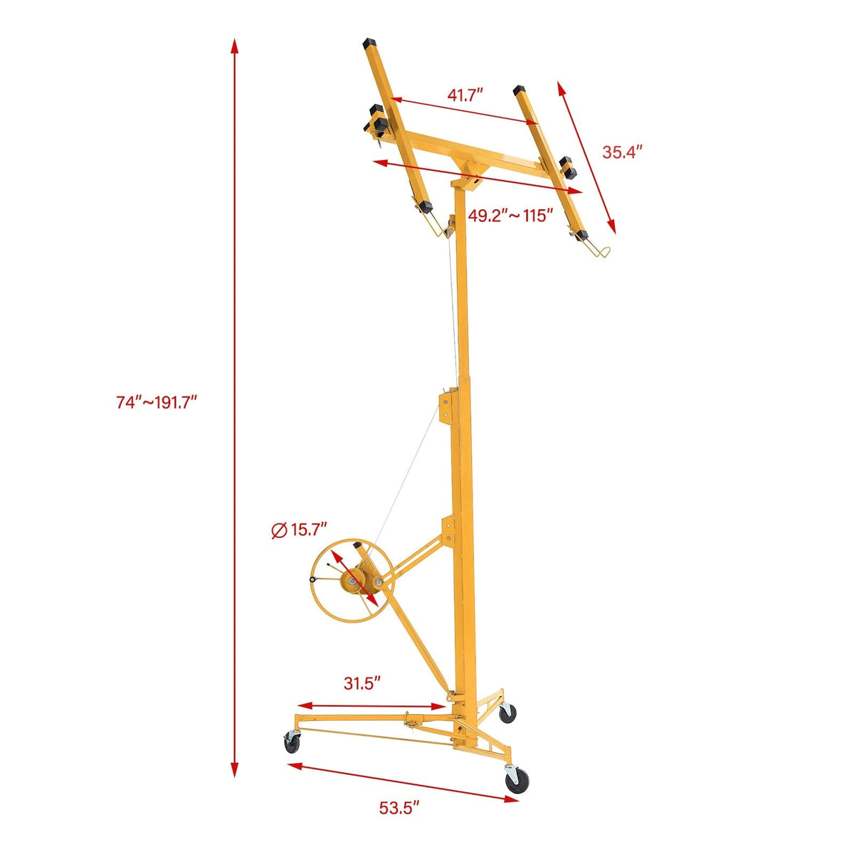 Maocao Hoom 16ft Drywall Lift 16-ft H x 53.5-in L x 53.5-in W Steel Drywall Lift