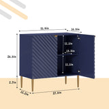 Clihome 15.75-in W x 31-in H Mdf Navy Freestanding Utility Storage Cabinet