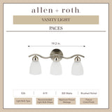 Portfolio Paces 3-Light Brushed Nickel Modern/Contemporary Vanity Light, 19.2-in Wide