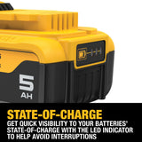 DEWALT XR 20-Volt MAX 2-Pack 5.0Ah Lithium-Ion Battery Kit with Charger and Soft Bag (DCB205-2CK)