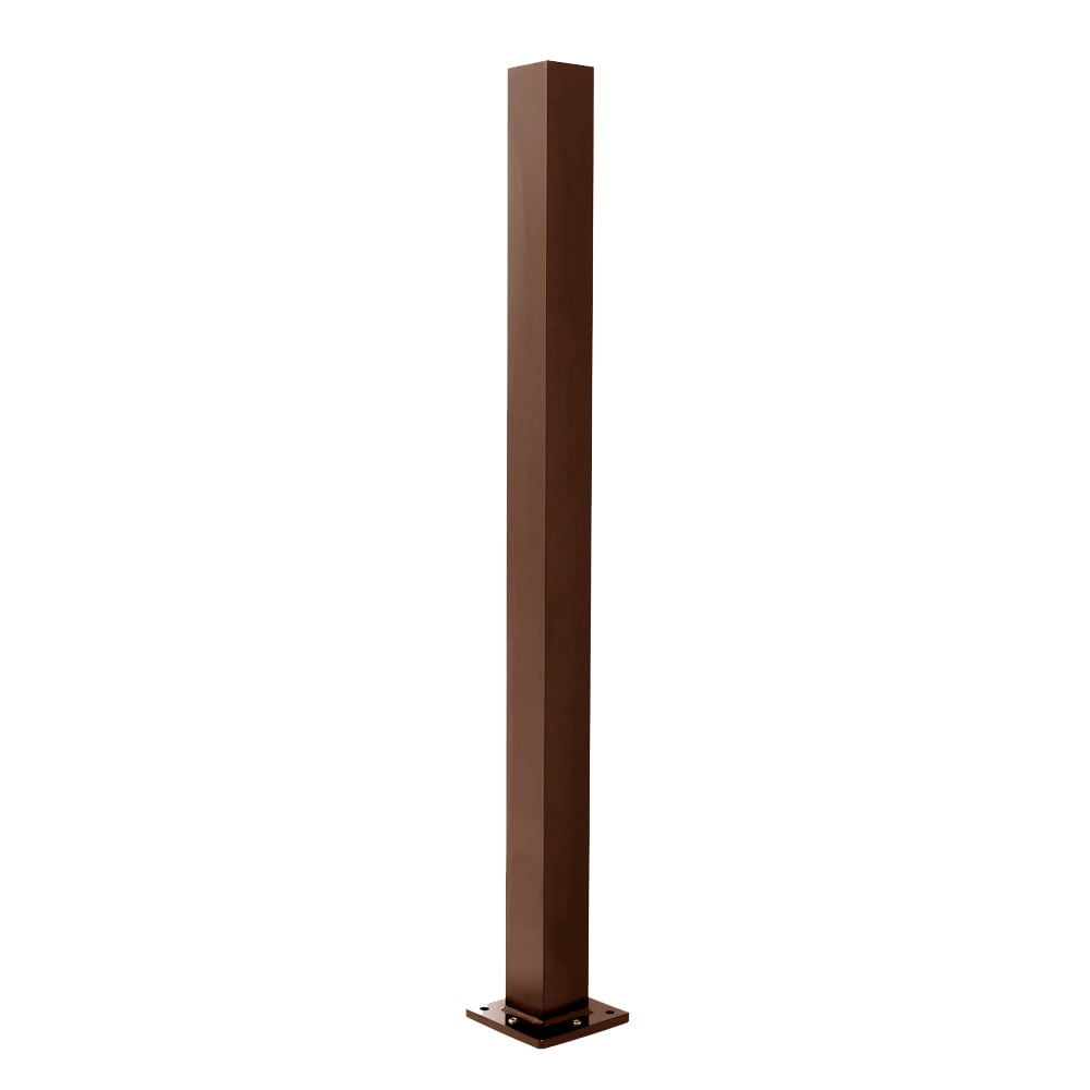 Deckorators 2.5-in x 2.5-in x 4-ft Weathered Brown Aluminum Deck Middle Stair Post