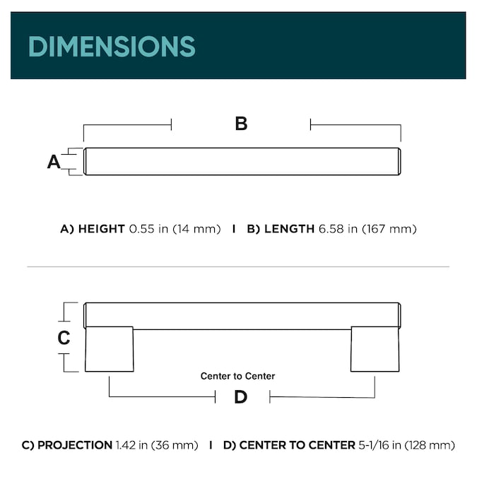 Origin21 Origin 21 Alma (128Mm) Center to Center Stainless Steel Cylindrical Bar Drawer Pull