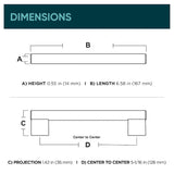 Origin21 Origin 21 Alma (128Mm) Center to Center Stainless Steel Cylindrical Bar Drawer Pull