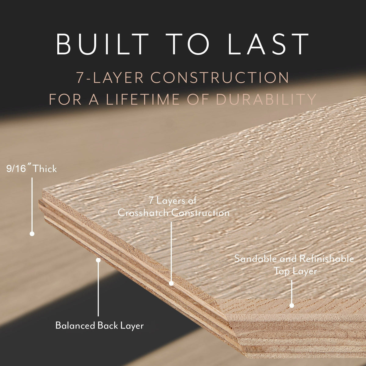 Element Flooring Irving Park Dewdrop European White Oak 8-33/50-in W x 9/16-in T x Varying Length Wirebrushed Water Resistant Engineered Hardwood Flooring (31.25-sq ft / Carton)