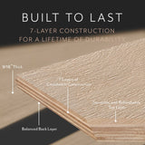 Element Flooring Irving Park Dewdrop European White Oak 8-33/50-in W x 9/16-in T x Varying Length Wirebrushed Water Resistant Engineered Hardwood Flooring (31.25-sq ft / Carton)