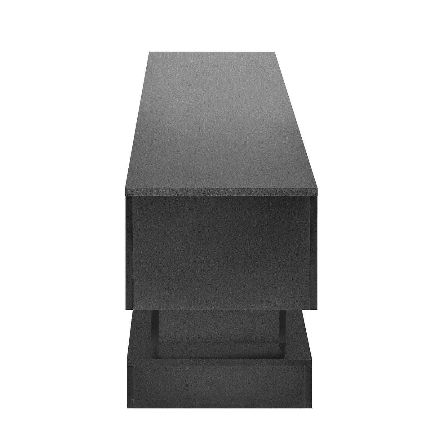 GZMR Black morden TV Stand with LED Lights Modern/Contemporary Black Tv Cabinet (Accommodates TVs up to 55-in)