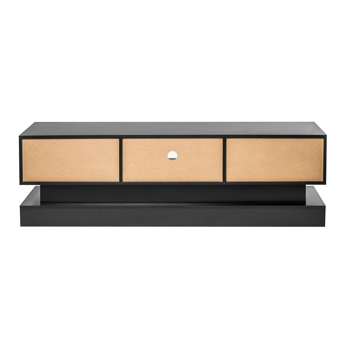 GZMR Black morden TV Stand with LED Lights Modern/Contemporary Black Tv Cabinet (Accommodates TVs up to 55-in)