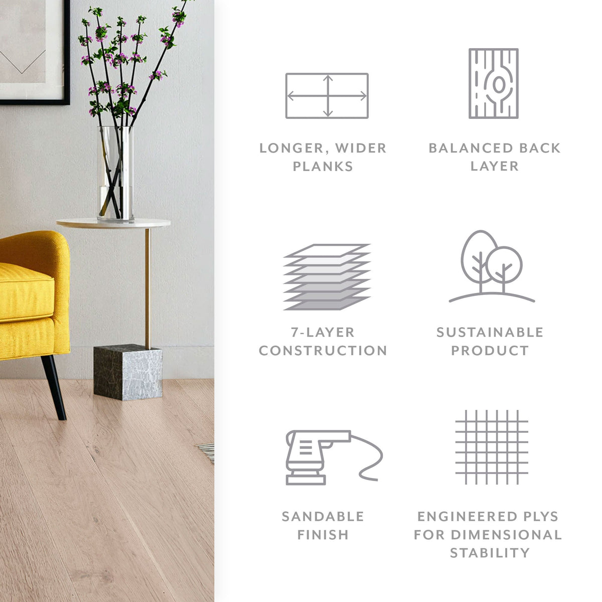 Element Flooring European white oak Roman Sand hardwood flooring — color and finish detail
