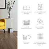 Element Flooring Sahara Lunar Surface Hickory 7-1/2-in W x 1/2-in T x 74-51/64-in Wirebrushed Engineered Hardwood Flooring (31.09-sq ft / Carton)