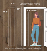 Element Flooring Sahara Lunar Surface Hickory 7-1/2-in W x 1/2-in T x 74-51/64-in Wirebrushed Engineered Hardwood Flooring (31.09-sq ft / Carton)