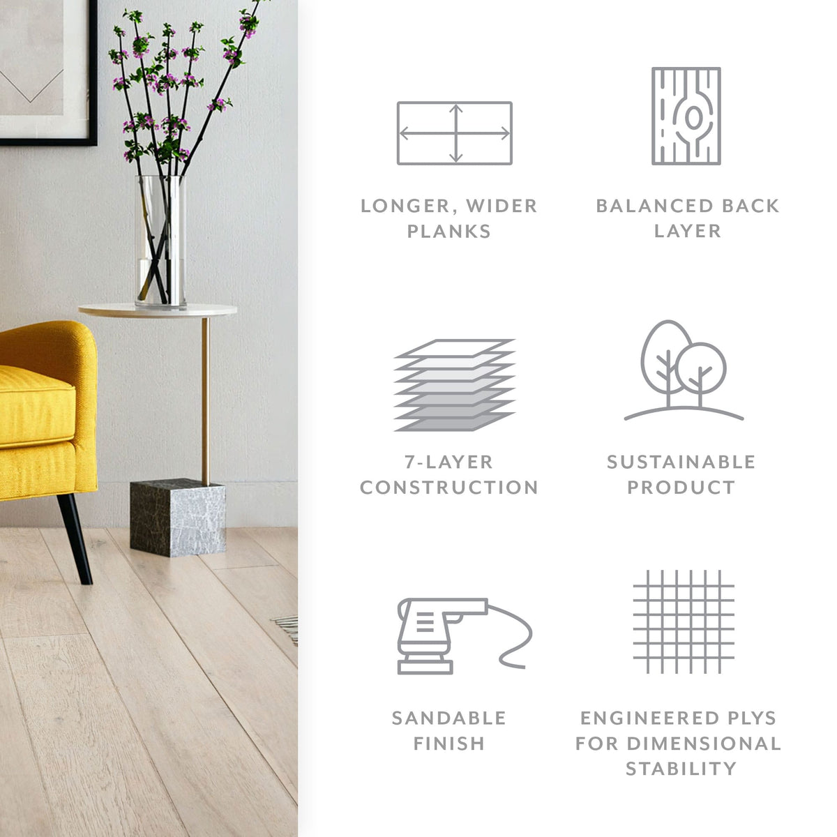 Element Flooring European white oak Evening White hardwood flooring — color and finish detail