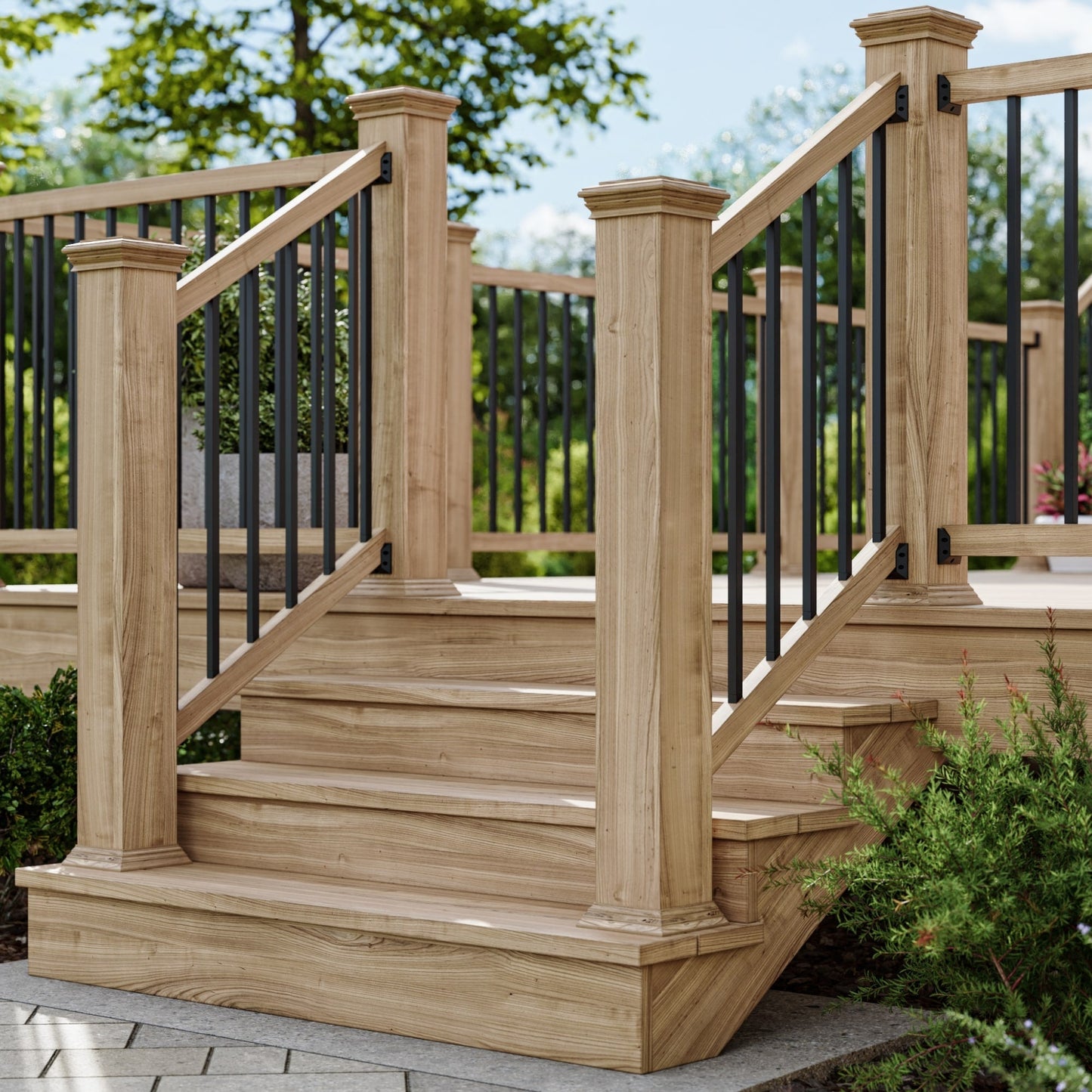 Deckorators 3/4-in x 32-in Black Aluminum Square Deck Baluster (10-Pack)