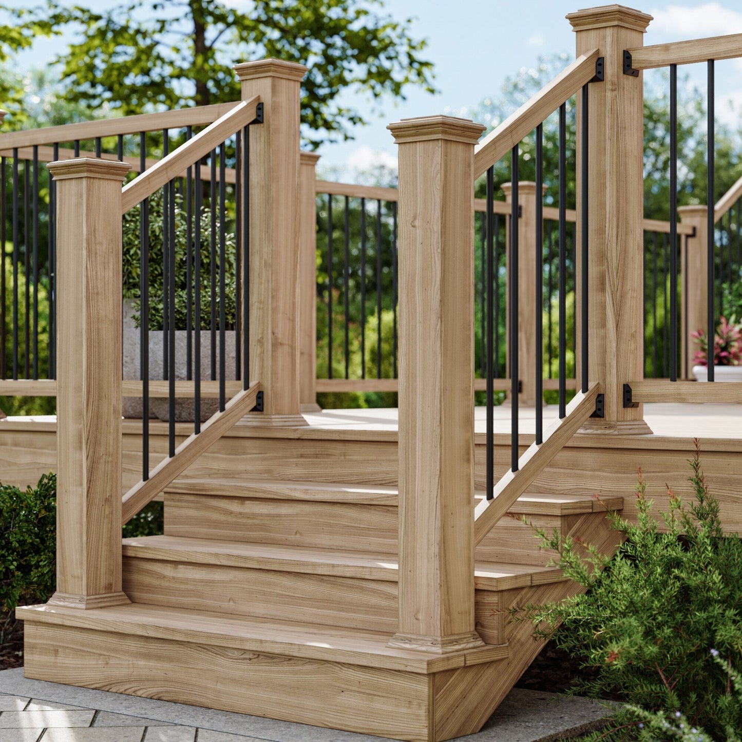 Deckorators 3/4-in x 36-in Black Aluminum Round Deck Baluster (10-Pack)