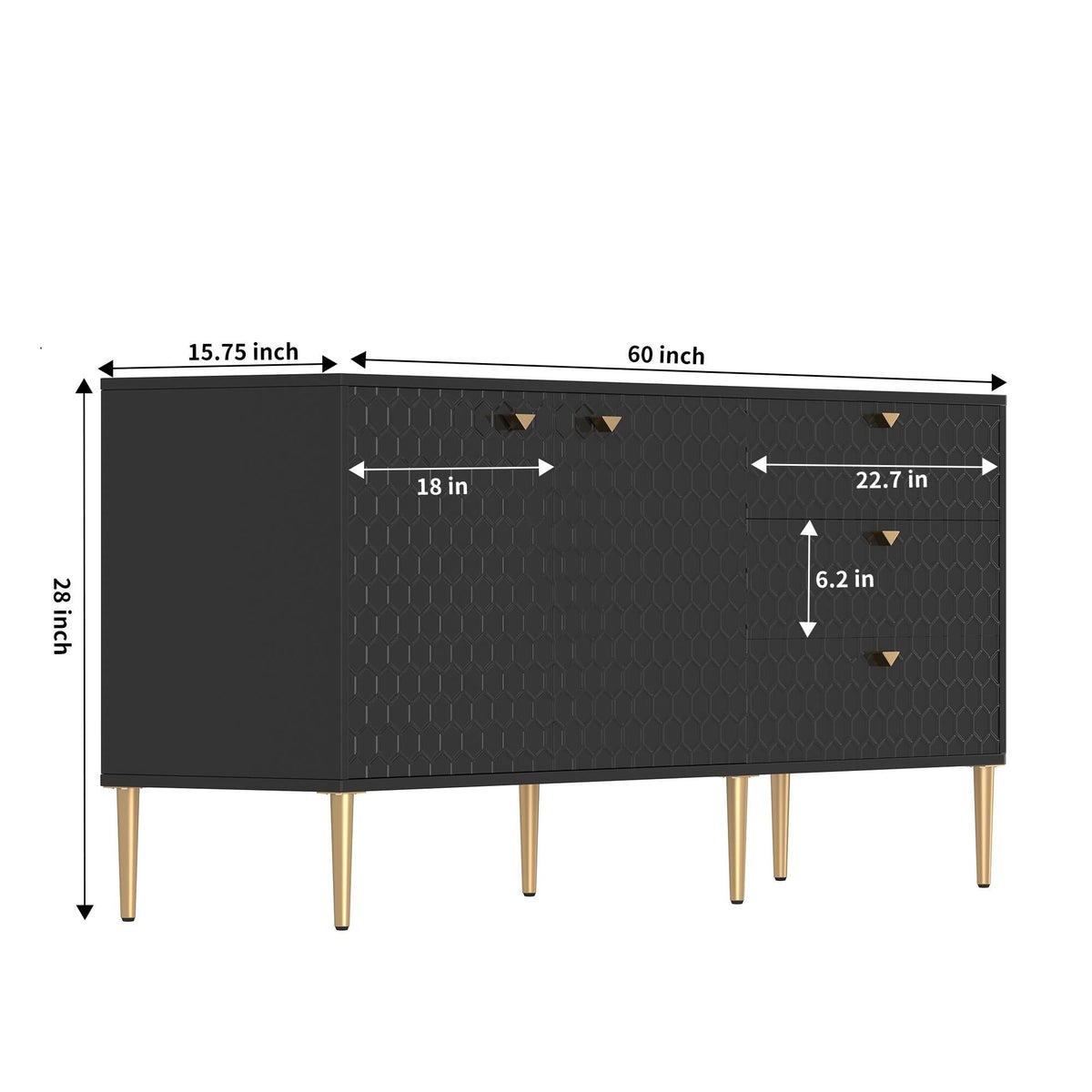 Clihome Modern/Contemporary Black Tv Cabinet (Accommodates TVs up to 60-in)