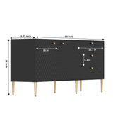 Clihome Modern/Contemporary Black Tv Cabinet (Accommodates TVs up to 60-in)