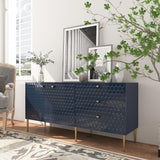 Clihome Modern/Contemporary Navy Tv Cabinet (Accommodates TVs up to 60-in)