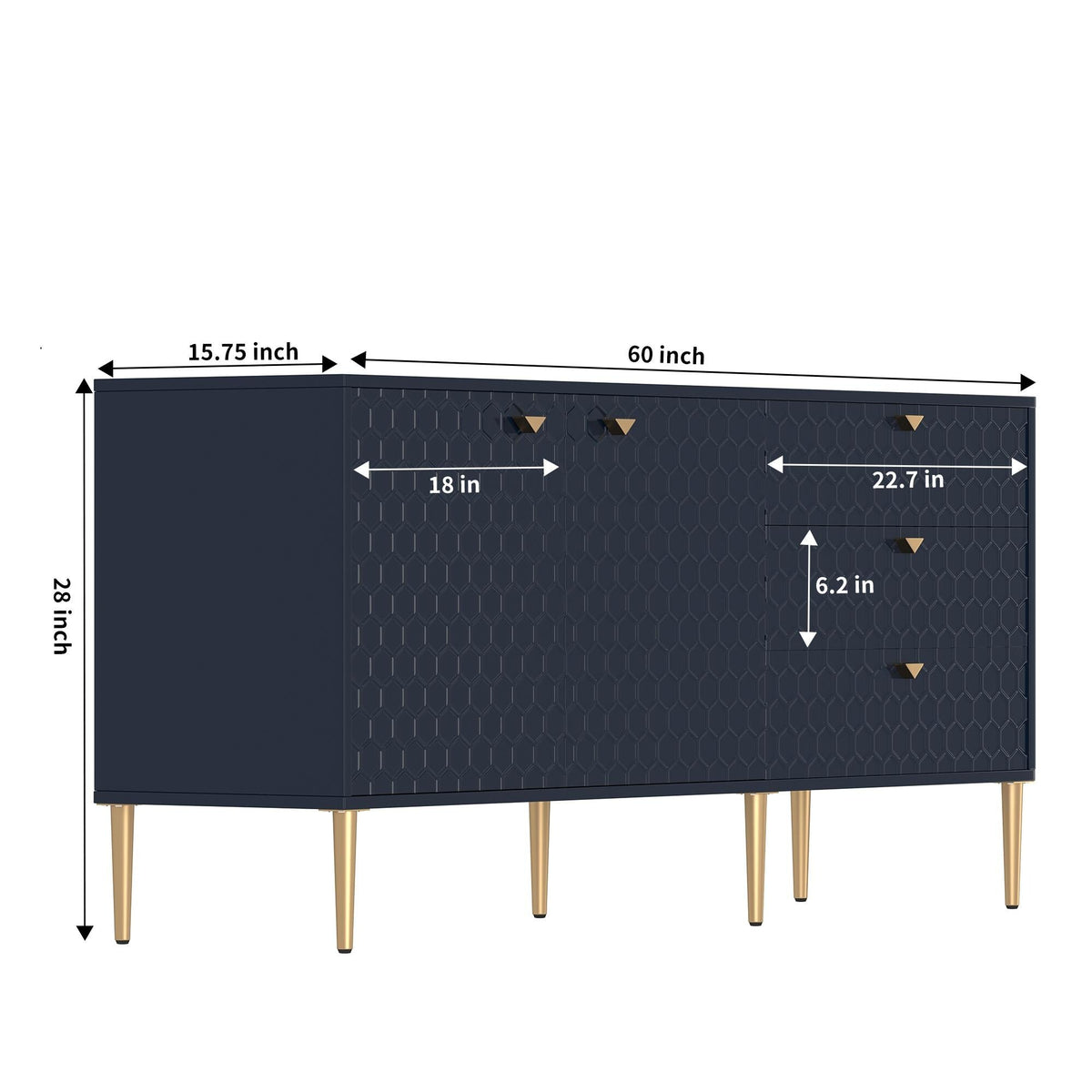 Clihome Modern/Contemporary Navy Tv Cabinet (Accommodates TVs up to 60-in)