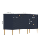 Clihome Modern/Contemporary Navy Tv Cabinet (Accommodates TVs up to 60-in)