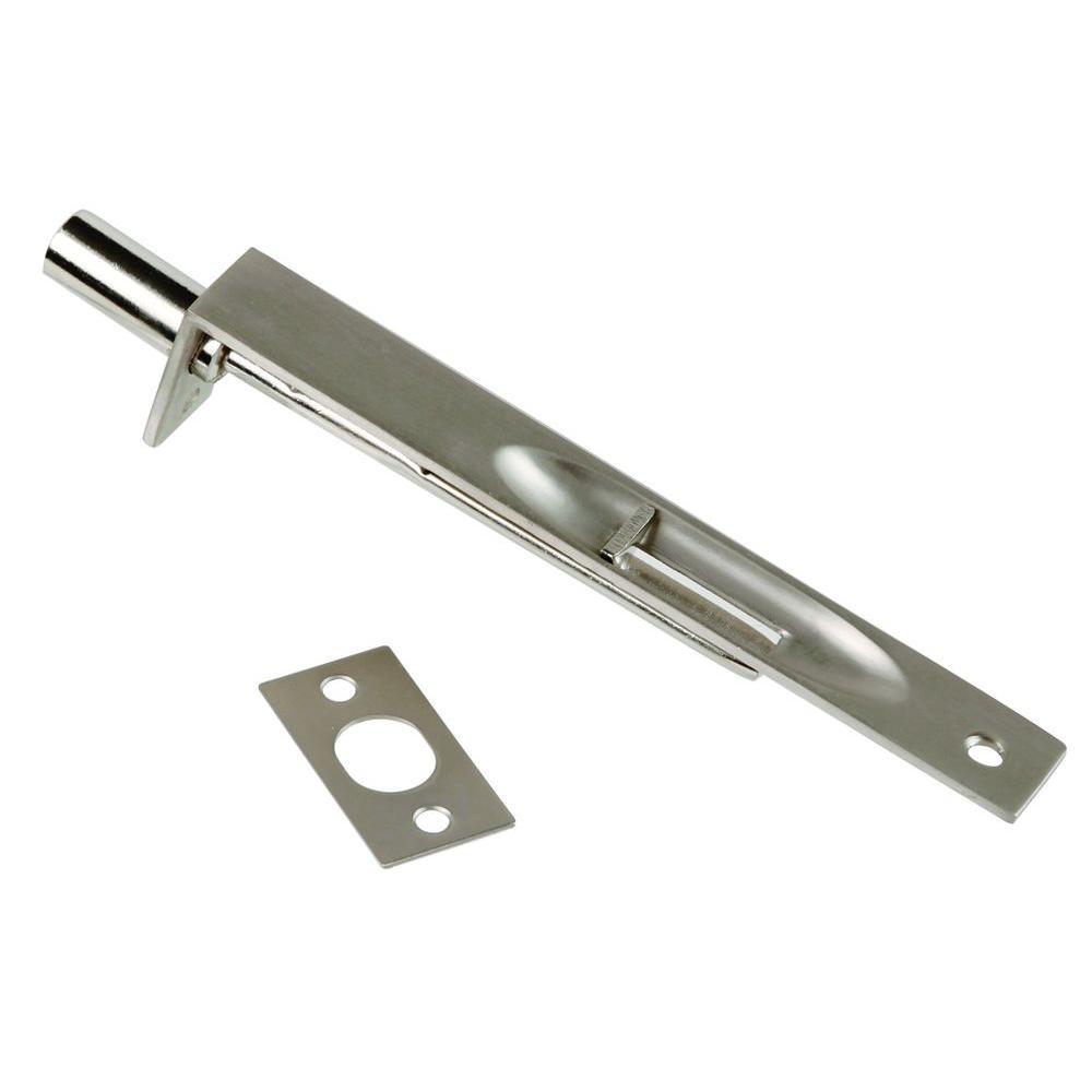6 in. Polished Solid Brass Flush Door Bolt - Super Arbor