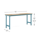Everest Work Table 72-in W x 32-in H Steel Modern Blue Freestanding Utility Storage Cabinet