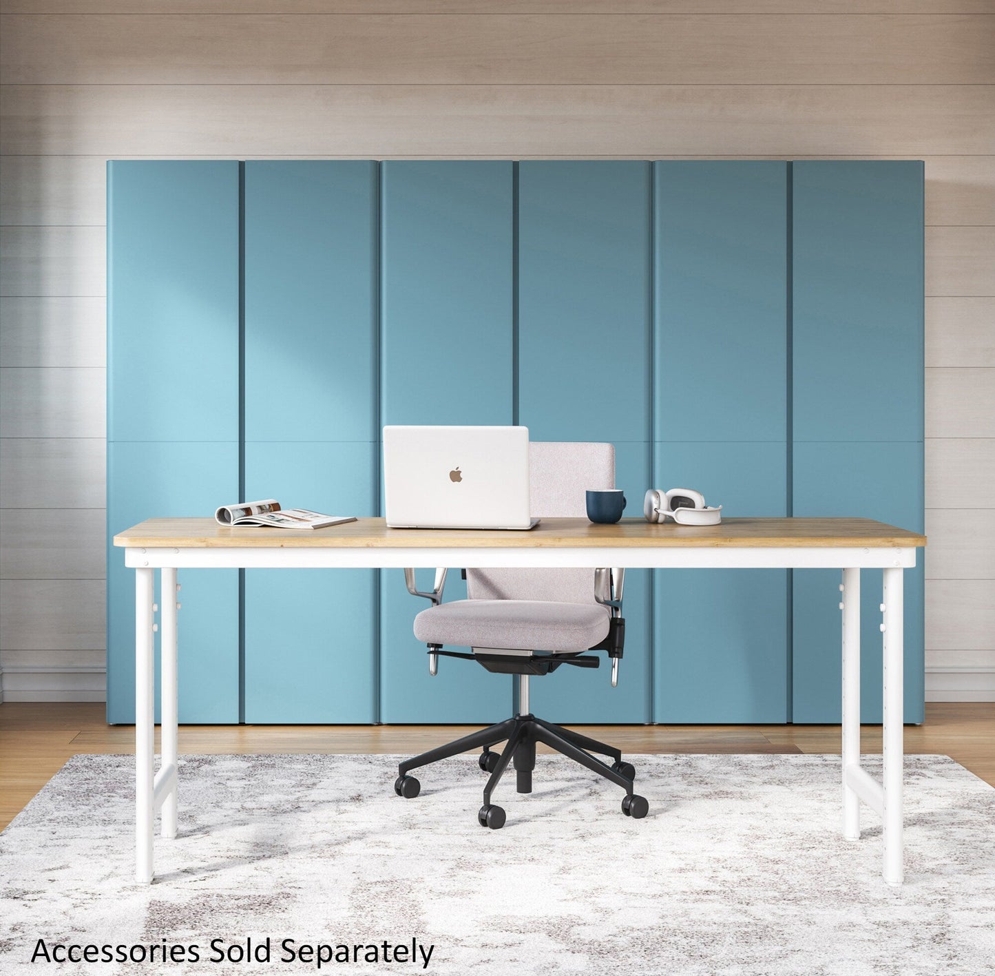 Everest Work Table 72-in W x 32-in H Steel Cloud White Freestanding Utility Storage Cabinet