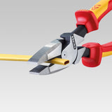 KNIPEX 9.5-in Insulated Linesman Cutting Pliers, High Leverage, Chrome Vanadium Steel
