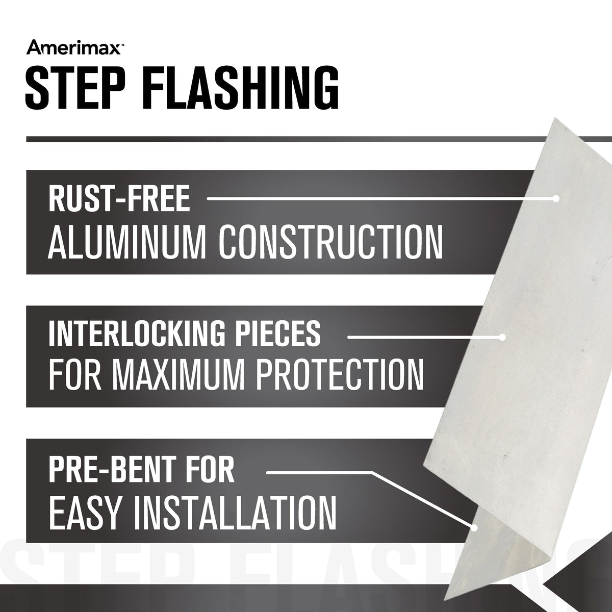 Amerimax 3-in x 7-in Silver Aluminum Step Flashing, 29-Gauge