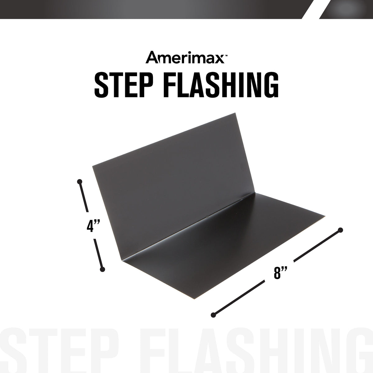 Amerimax 4-in x 8-in Black Aluminum Step Flashing