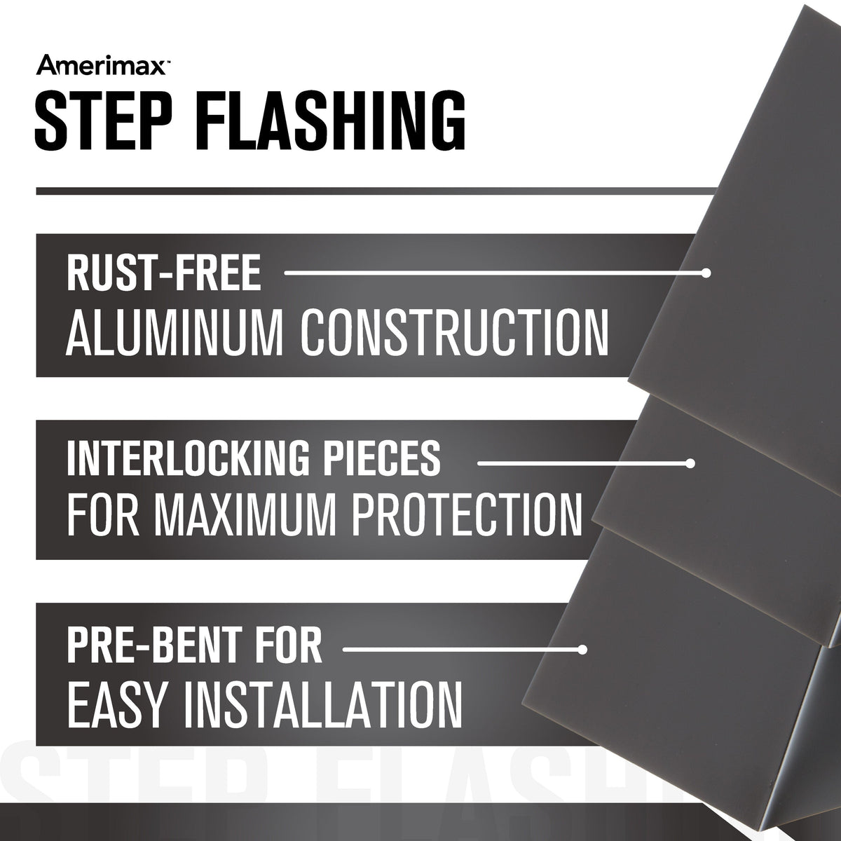 Amerimax 4-in x 8-in Black Aluminum Step Flashing