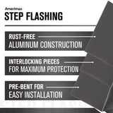 Amerimax 4-in x 8-in Black Aluminum Step Flashing