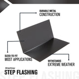 Amerimax 50-Pack 4-in x 8-in Black Galvanized Steel Step Flashing