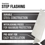 Amerimax 4-in x 8-in Silver Galvanized Steel Step Flashing