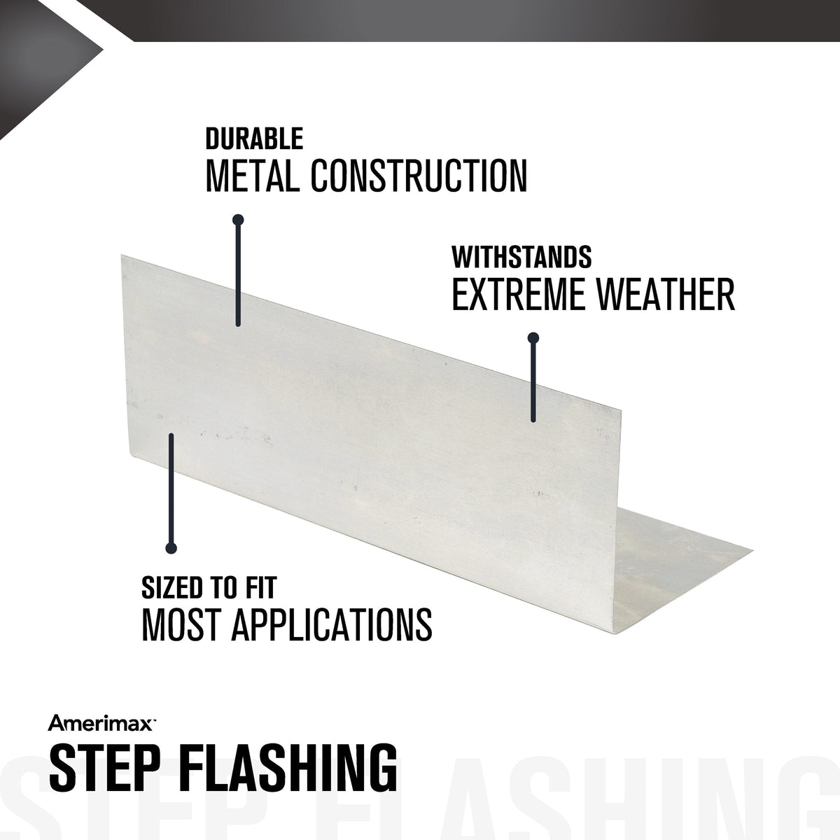 Amerimax 4-in x 8-in Silver Galvanized Steel Step Flashing